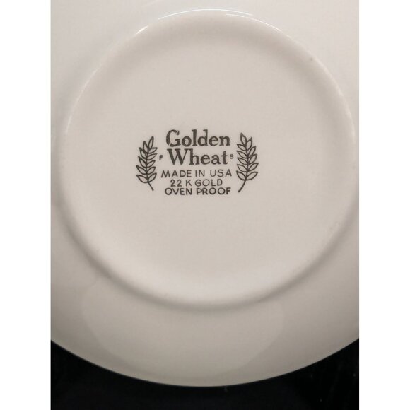 Vintage Golden Wheat Made in USA 22K Gold 5 Inch Dessert Berry Bowls Lot of 4 - Picture 7 of 8